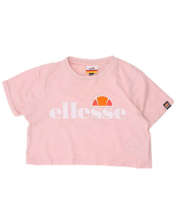 Ellesse Mädchen Crop Graphic T-Shirt Top 10–11 Jahre rosa Baumwolle