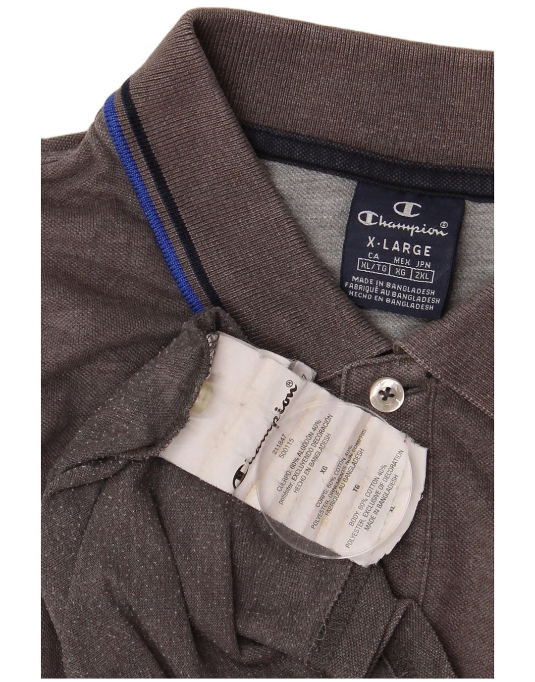 CHAMPION Herren Poloshirt XL Grau Baumwolle