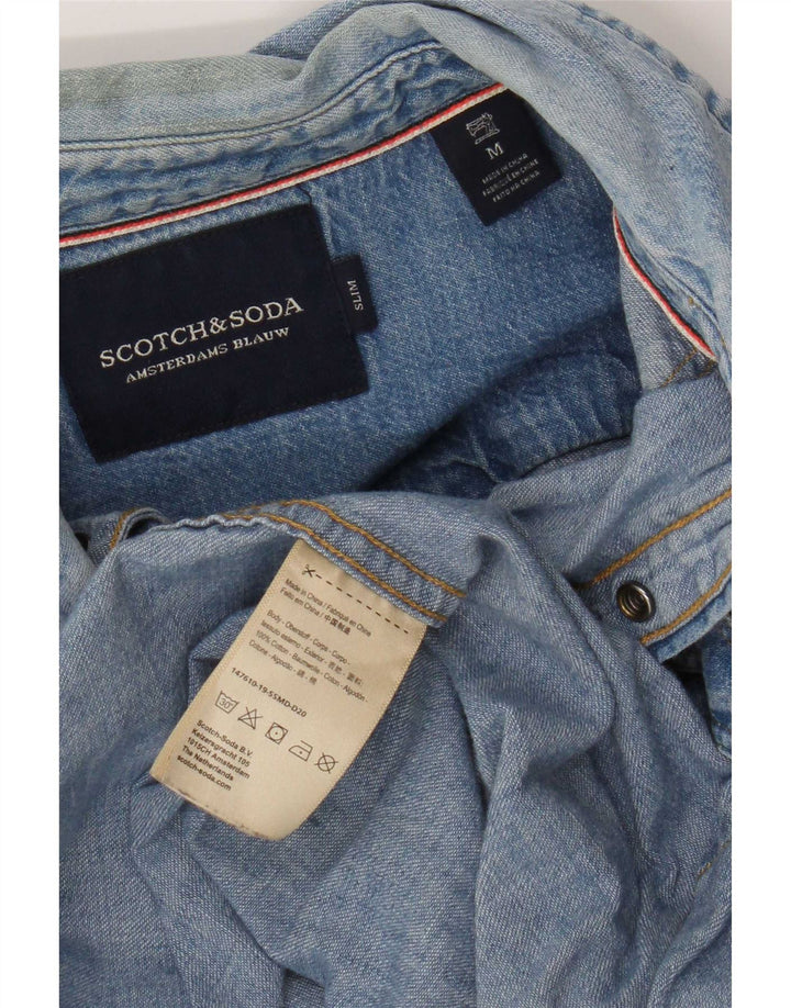 Scotch & Soda Slim Jeanshemd für Herren aus mittelblauer Baumwolle