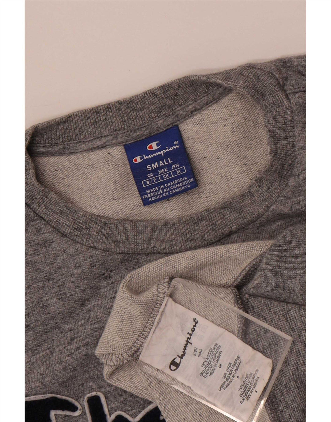Champion Herren-Sweatshirt mit Grafik, klein, grau meliert, Baumwolle