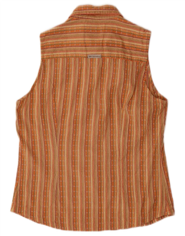 COLUMBIA Damen ärmellose Hemdbluse UK 10 Small Mehrfarbig gestreift