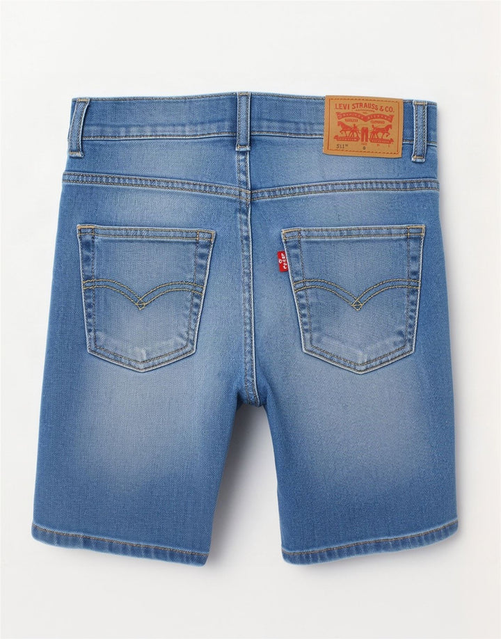 Levi's Jungen 511 Slim Jeansshorts, 7–8 Jahre, W22, blaue Baumwolle