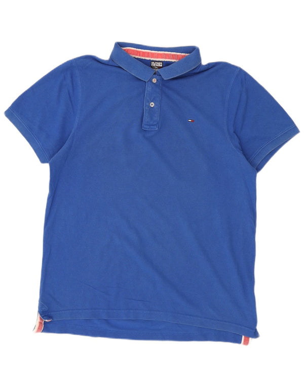 Tommy Hilfiger Herren Poloshirt 2XL Blau Baumwolle