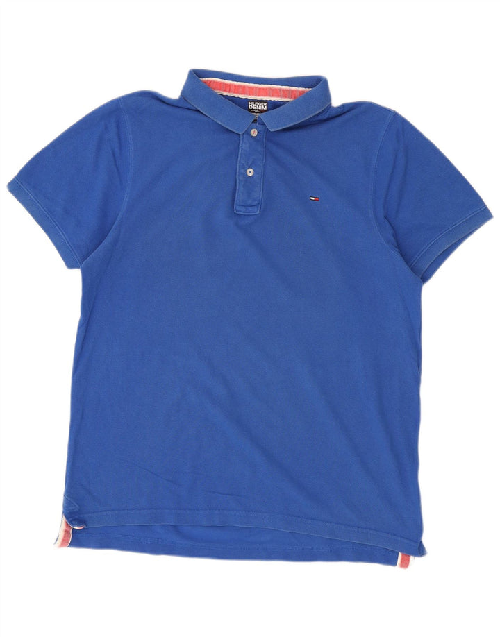 Tommy Hilfiger Herren Poloshirt 2XL Blau Baumwolle