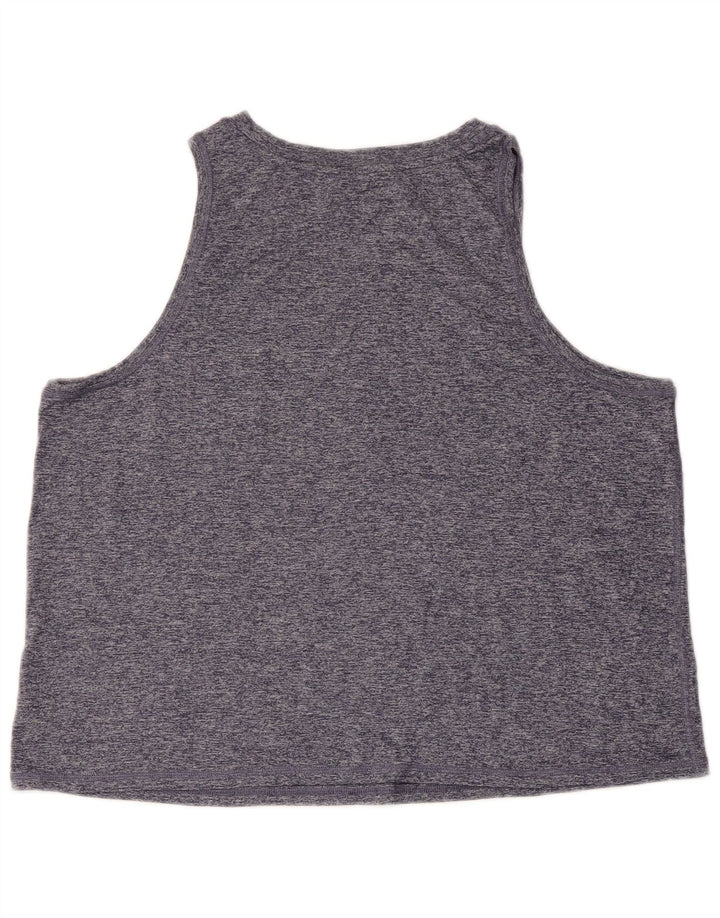 ATHLETA Damen Crop Vest Top UK 18 XL Marineblau meliertes Polyester