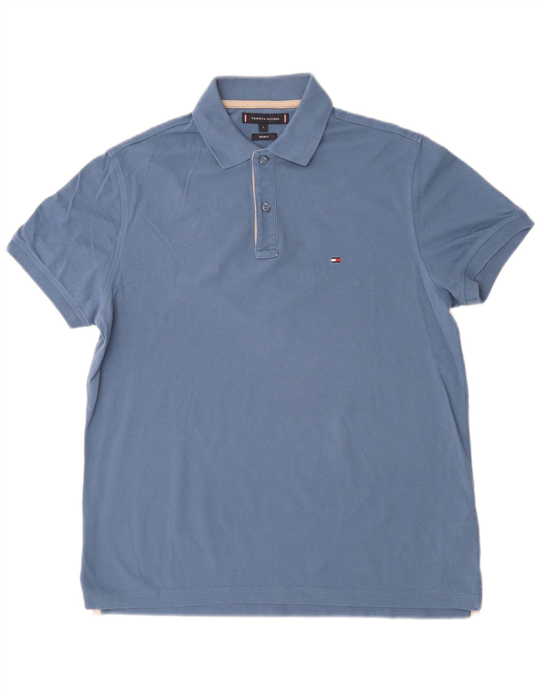 TOMMY HILFIGER Herren-Poloshirt mit normaler Passform, kleine blaue Baumwolle
