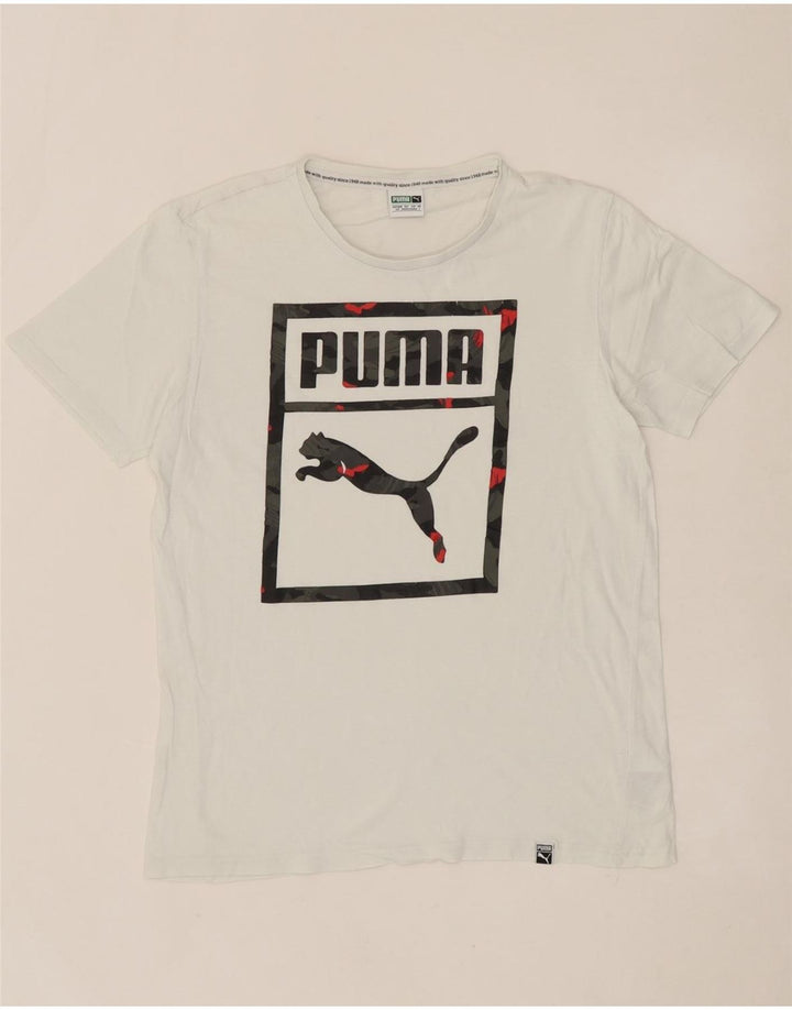 PUMA Mens Graphic T-Shirt Top Small White Cotton Vintage Puma and Second-Hand Puma from Messina Hembry 