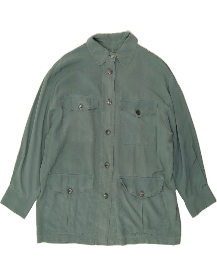 OLIVIA HASSLER Womens Utility Jacket IT 42 Medium Green Vintage Olivia Hassler and Second-Hand Olivia Hassler from Messina Hembry 