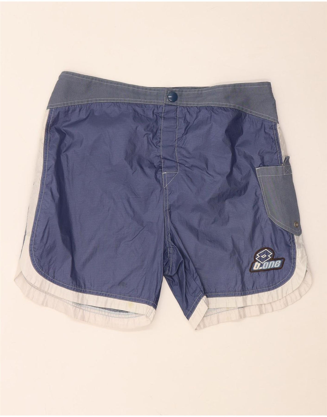 LOTTO Herren-Badeshorts UK 40/42 Large W34 Marineblaues Colourblock-Nylon