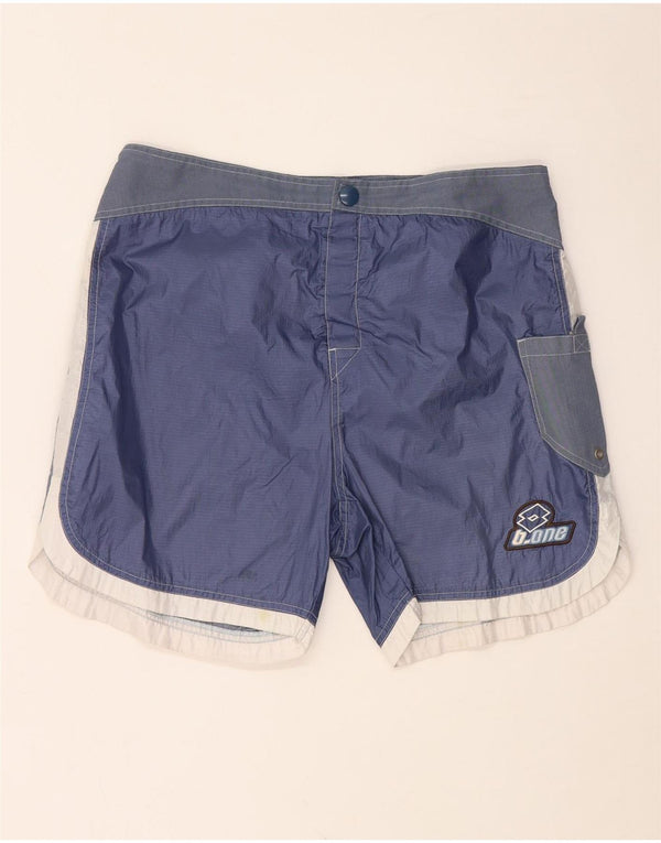 LOTTO Herren-Badeshorts UK 40/42 Large W34 Marineblaues Colourblock-Nylon