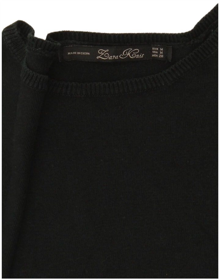 Zara Damen-Pullover, übergroß, U-Boot-Ausschnitt, Gr. 14, mittelschwarz