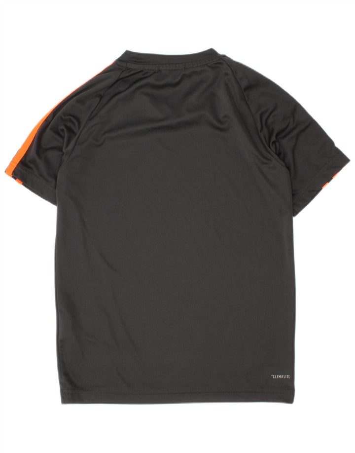 Adidas Jungen Climalite T-Shirt Top 7-8 Jahre Grau Polyester