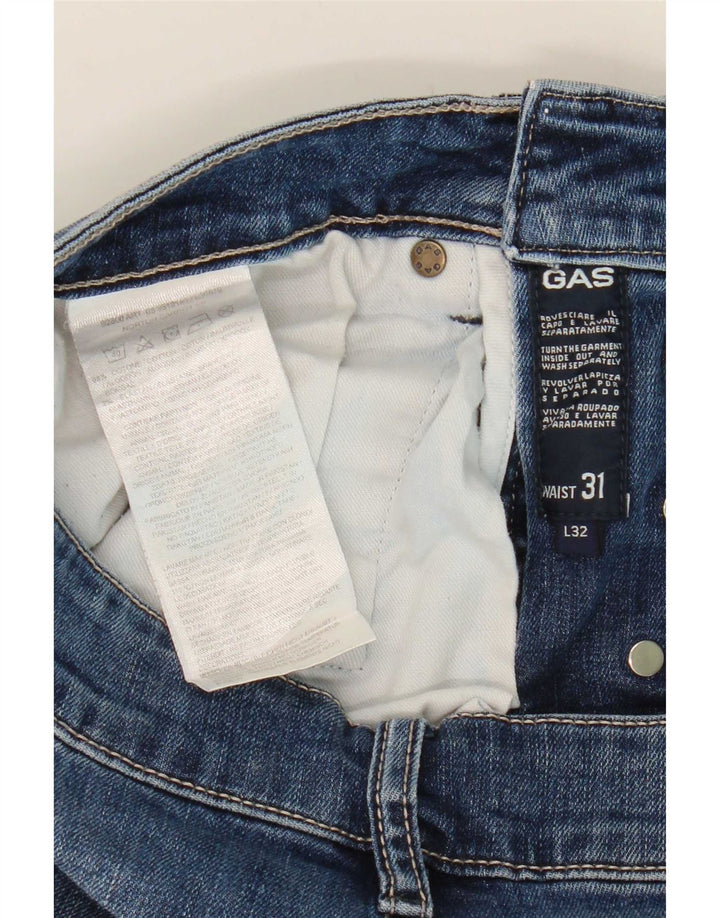 Gas Damen Slim Jeans W31 L27 Blaue Baumwolle