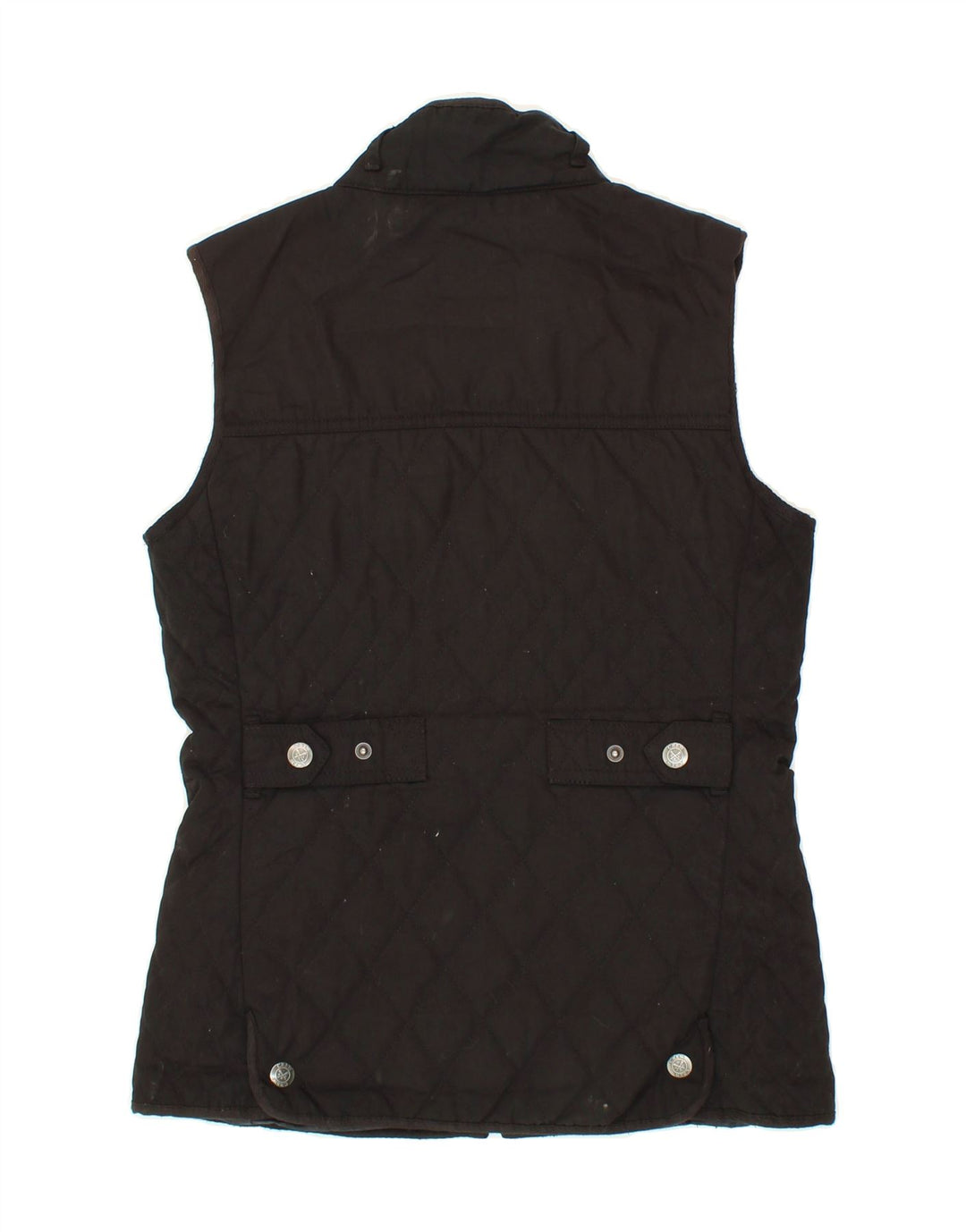 CREW CLOTHING Womens Quilted Gilet UK 6 XS Black Polyester Vintage Crew Clothing and Second-Hand Crew Clothing from Messina Hembry 