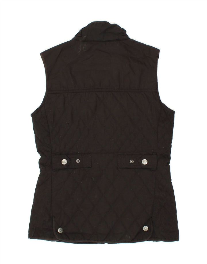CREW CLOTHING Womens Quilted Gilet UK 6 XS Black Polyester Vintage Crew Clothing and Second-Hand Crew Clothing from Messina Hembry 