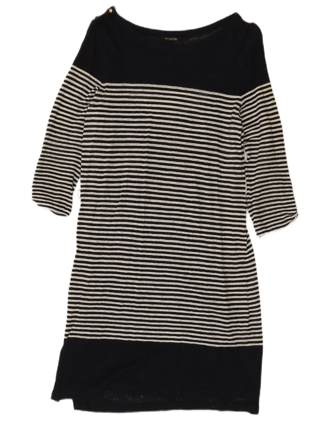 Massimo Dutti Damen-Etuikleid mit 3/4-Ärmeln, Gr. 10, Größe S, schwarz gestreift