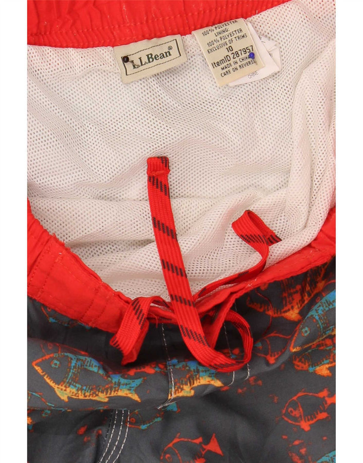 L.L.Bean Jungen-Badeshorts mit Grafik, 9–10 Jahre, graues Polyester