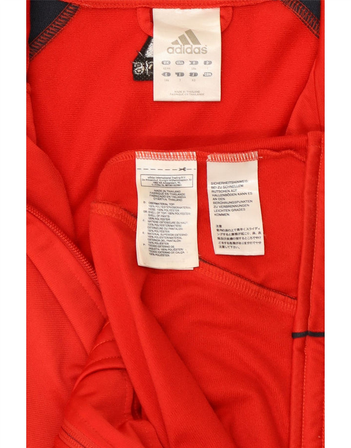 Adidas Herren-Trainingsanzugoberteil, UK-Größe 42/44, großes rotes Colourblock-Polyester