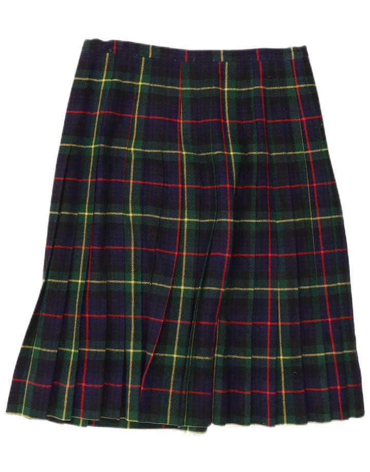 Vintage Damen Wickelrock W32 Groß Marineblau Kariert