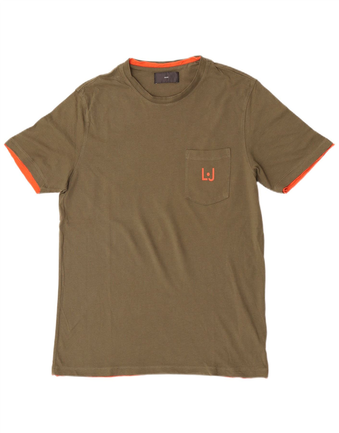 Liu Jo Herren T-Shirt Top Large Khaki Baumwolle