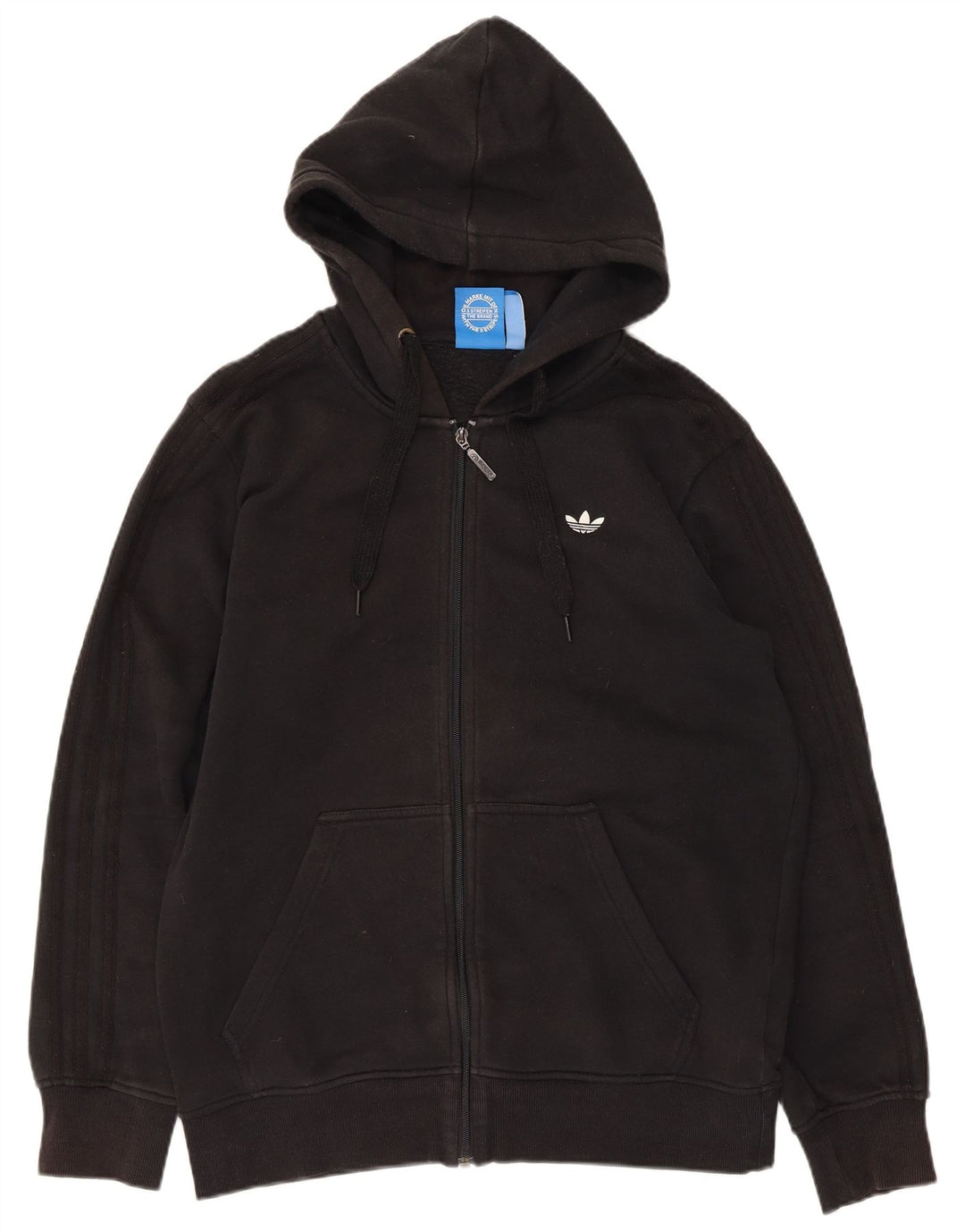 Adidas Herren-Kapuzenpullover mit Reißverschluss, mittelschwarz, Baumwolle