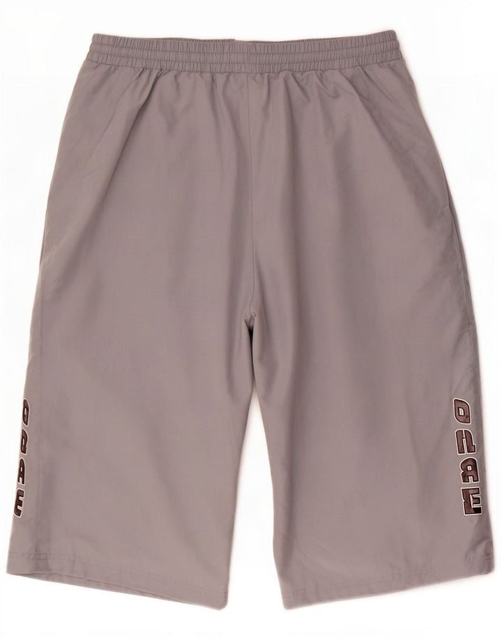 Umbro Herren Grafik-Bermuda-Sportshorts, großes graues Polyester