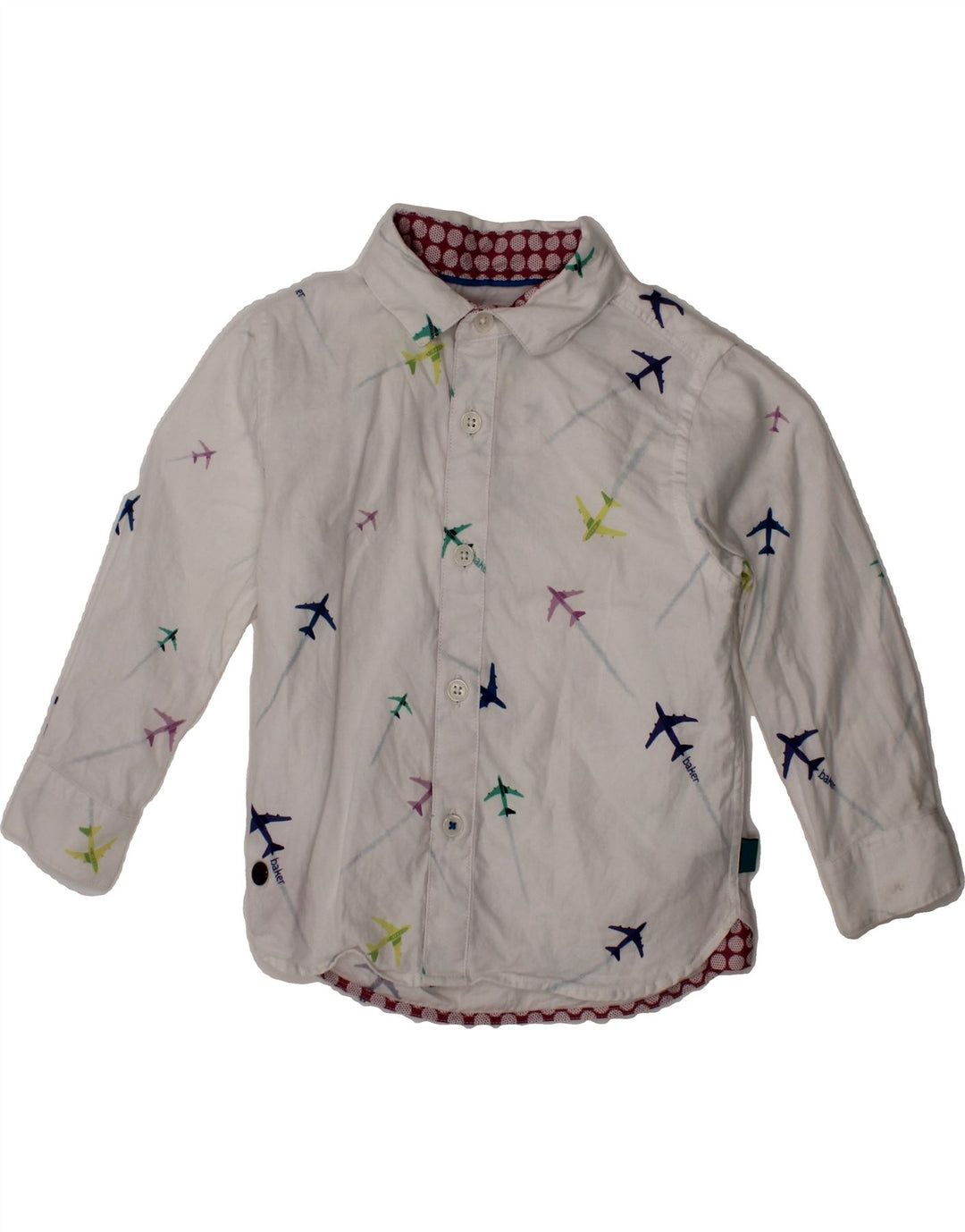 TED BAKER Boys Abstract Pattern Shirt 2-3 Years White Cotton Vintage Ted Baker and Second-Hand Ted Baker from Messina Hembry 