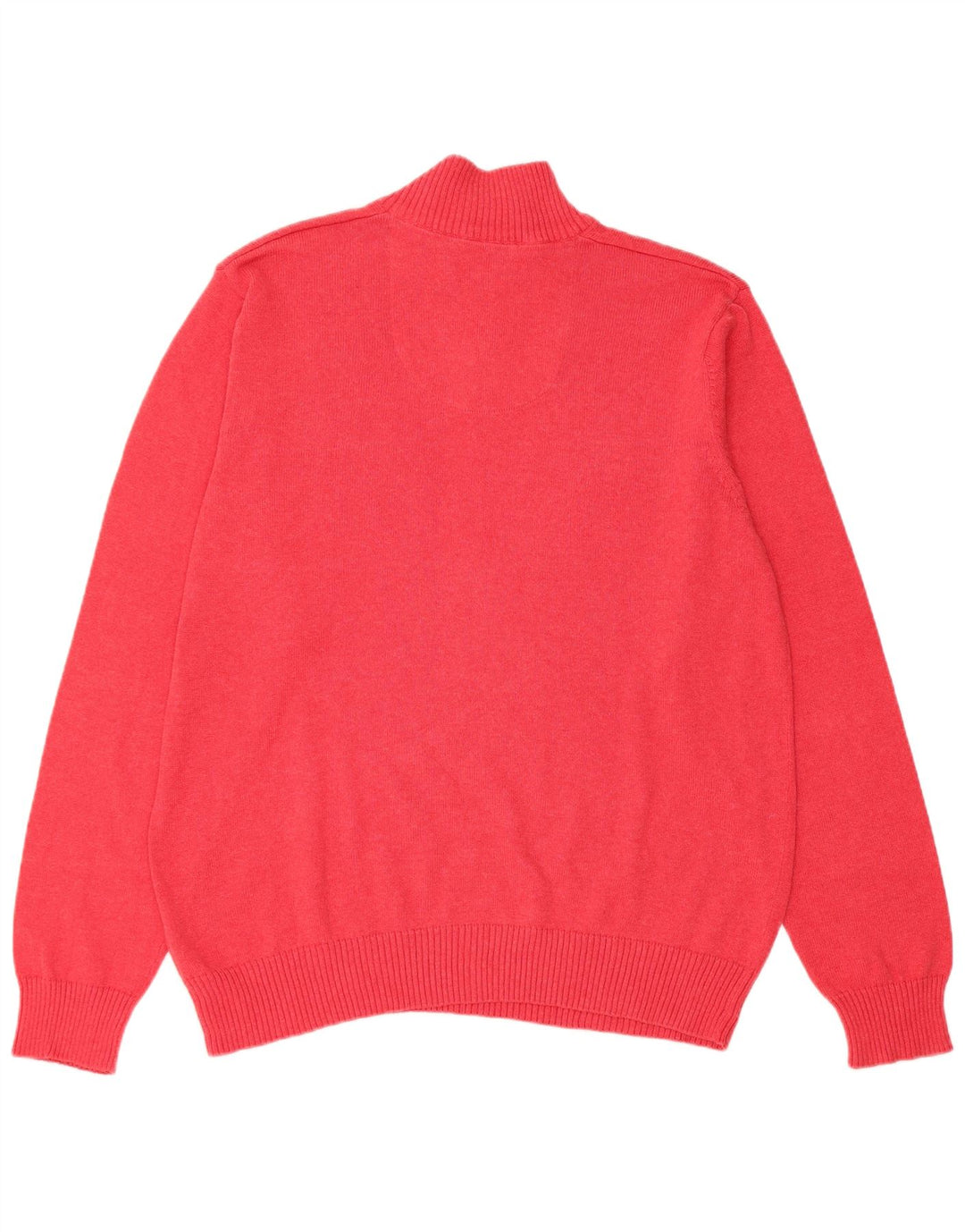 Marks & Spencer Herren-Pullover mit normaler Passform und Reißverschluss, Größe L, aus roter Baumwolle