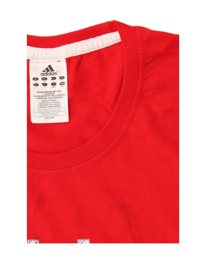 ADIDAS Mens Graphic T-Shirt Top Large Red Cotton Vintage Adidas and Second-Hand Adidas from Messina Hembry 