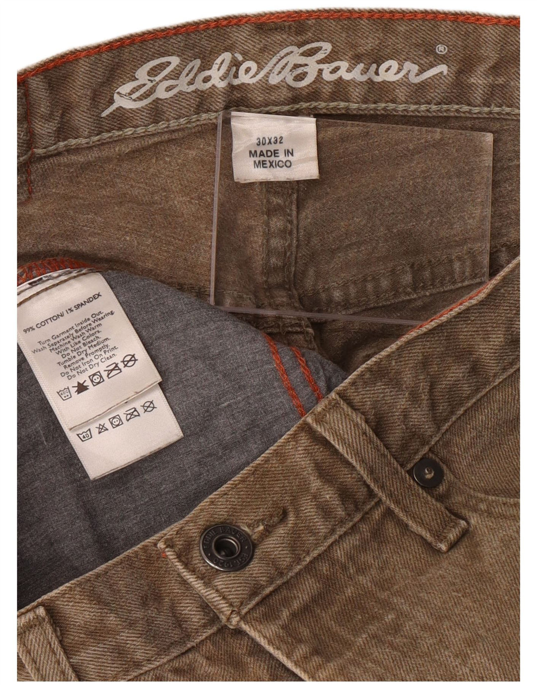 EDDIE BAUER Herren Slim Jeans W30 L32 Beige Baumwolle
