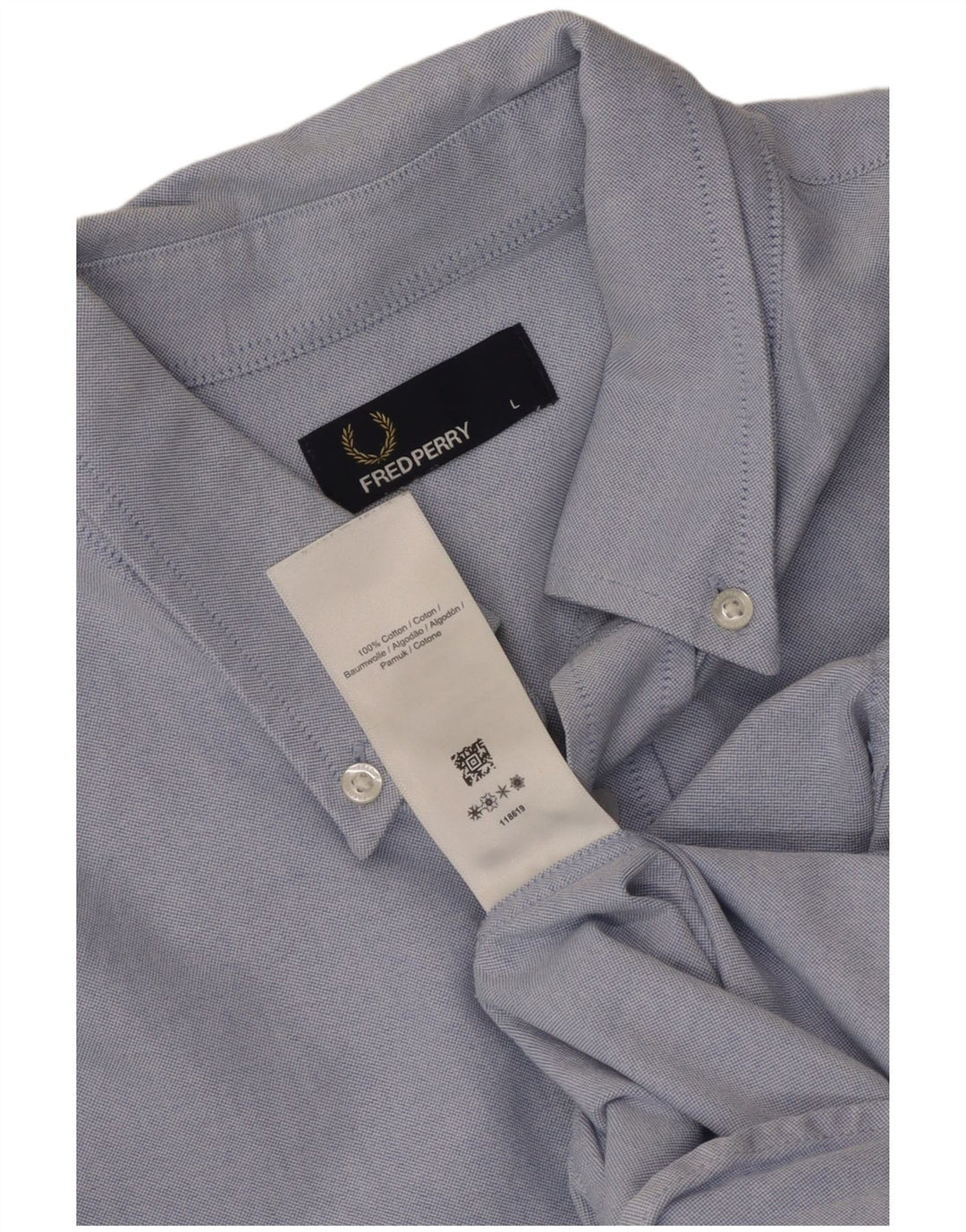 Fred Perry Herrenhemd, große blaue Baumwolle
