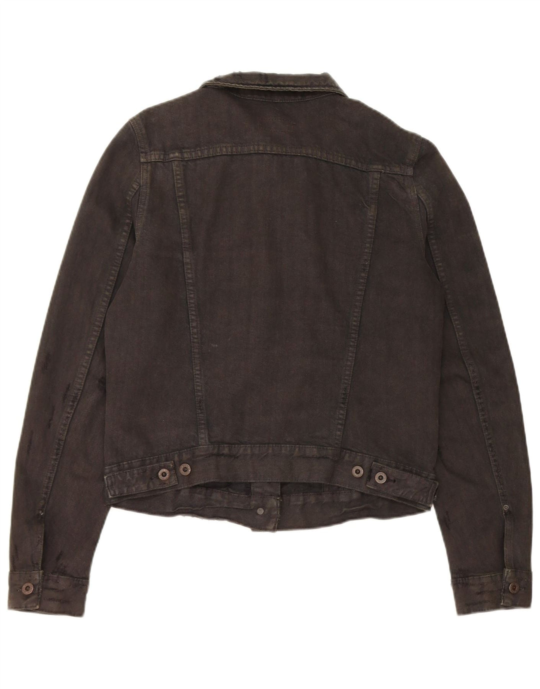 Polo Ralph Lauren Damen Distressed Crop Denim Jacke UK 14 Medium Schwarz