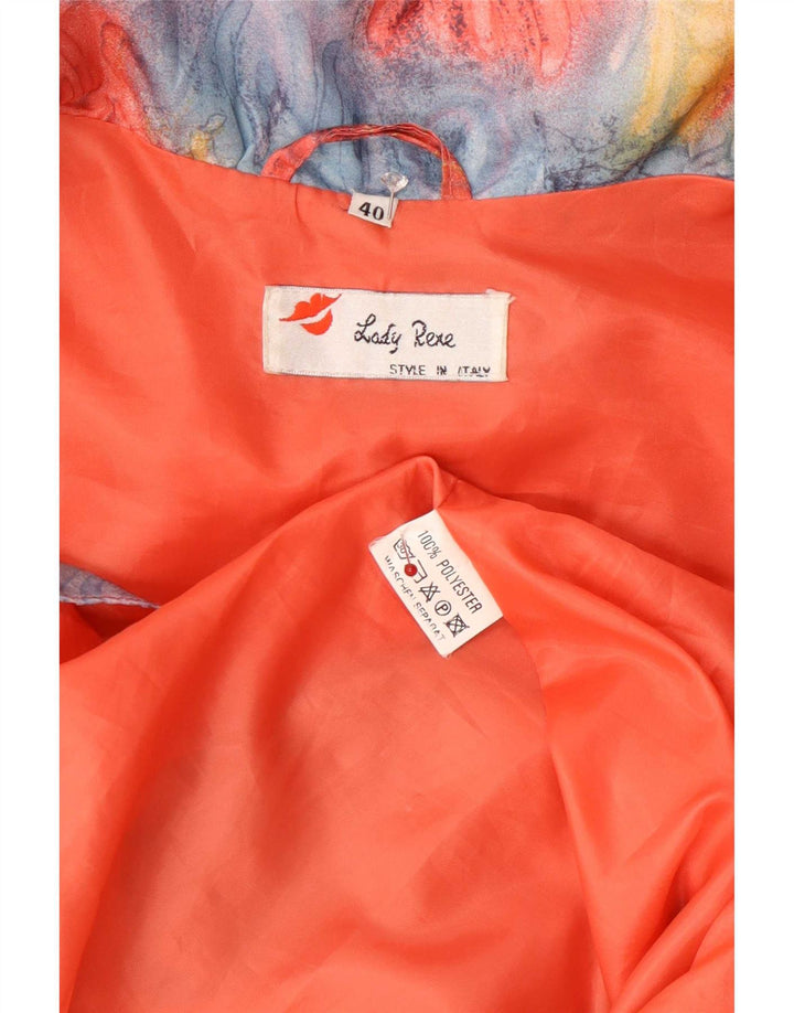 Vintage Damen-Windbreaker-Mantel mit abstraktem Muster, Größe 40, klein, mehrfarbig