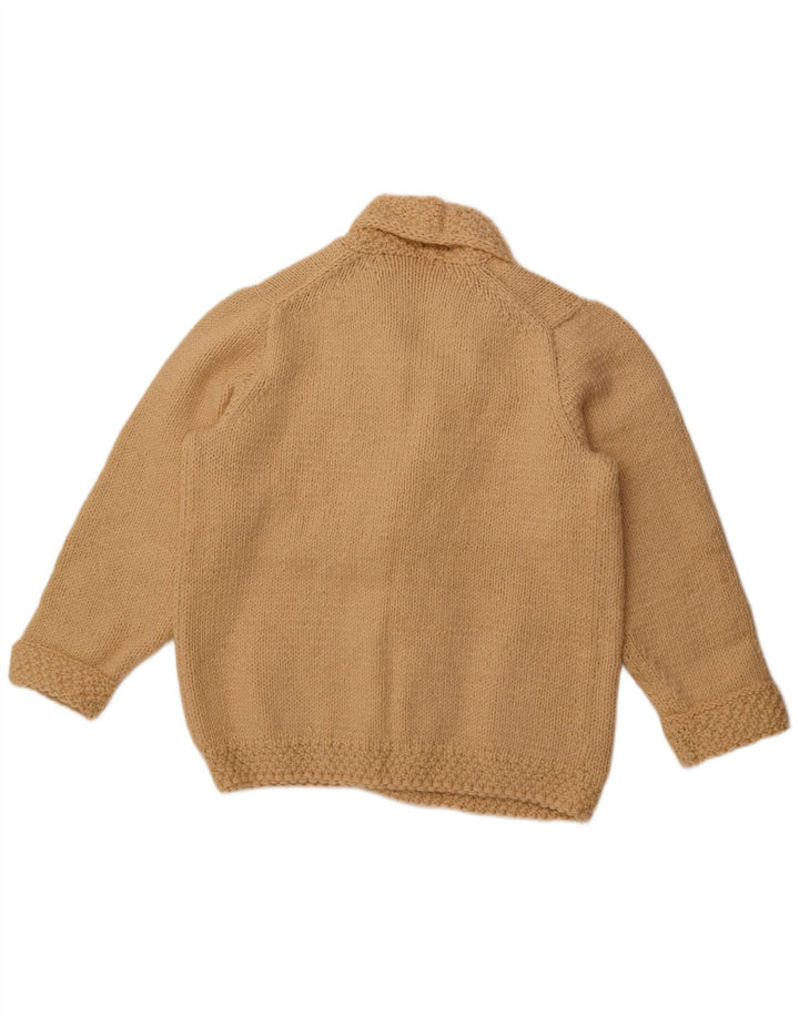 VINTAGE Offener Damen-Cardigan-Pullover UK 16 Large Beige