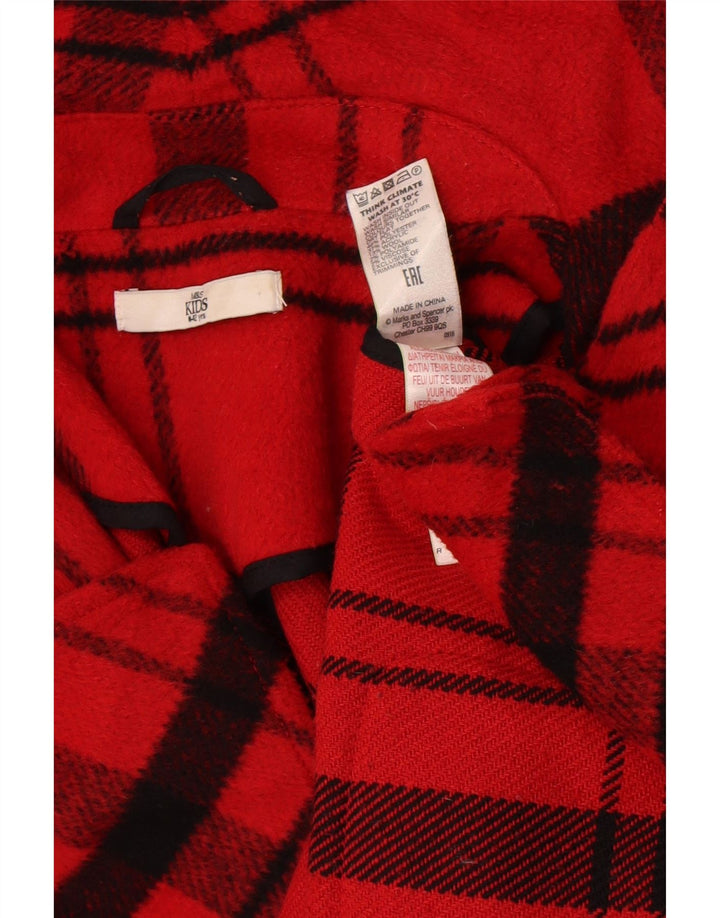 Marks & Spencer Mädchenmantel, 11–12 Jahre, rot kariertes Polyester