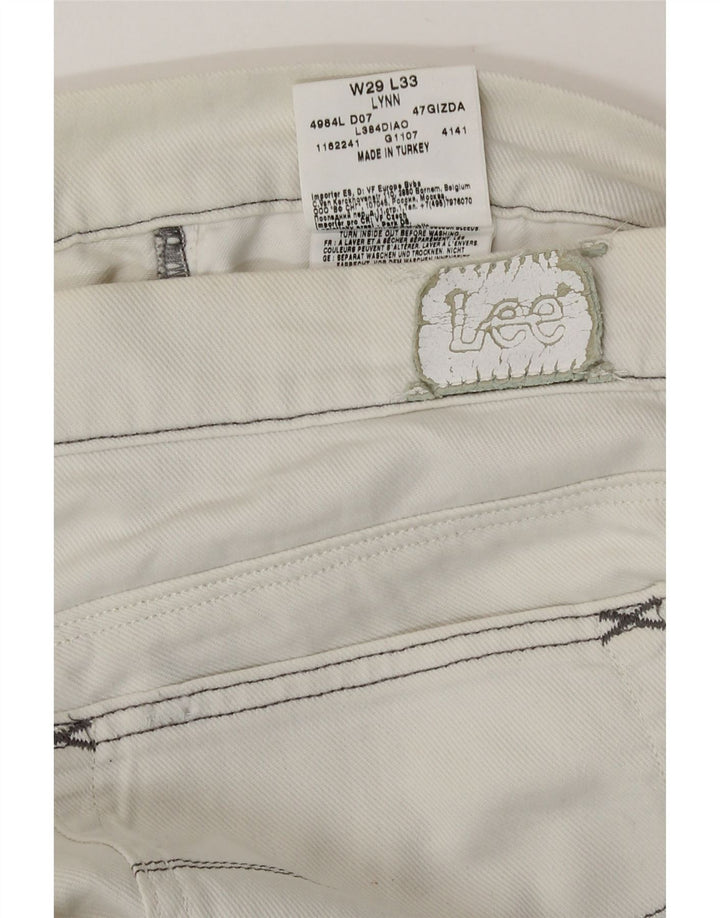 Lee Damen Lynn Slim Jeans W29 L33 Weiße Baumwolle