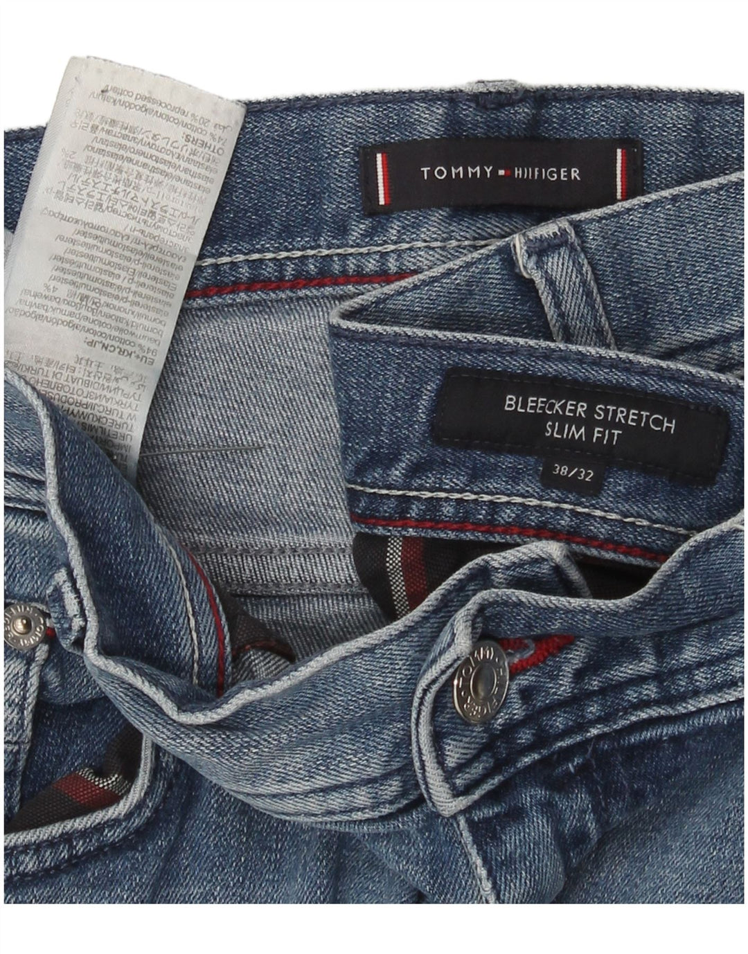 Tommy Hilfiger Herren Bleecker Slim Jeans W38 L27 Blaue Baumwolle