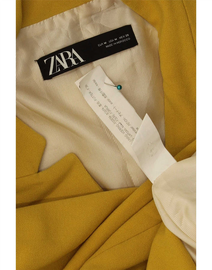 Zara Damen Longline Blazer Jacke UK 12 Mittelgelb