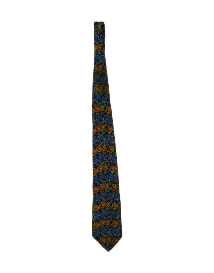 Trussardi Herren-Krawatte mit grafischem Muster, Einheitsgröße, blaues Blumenmuster, Seide