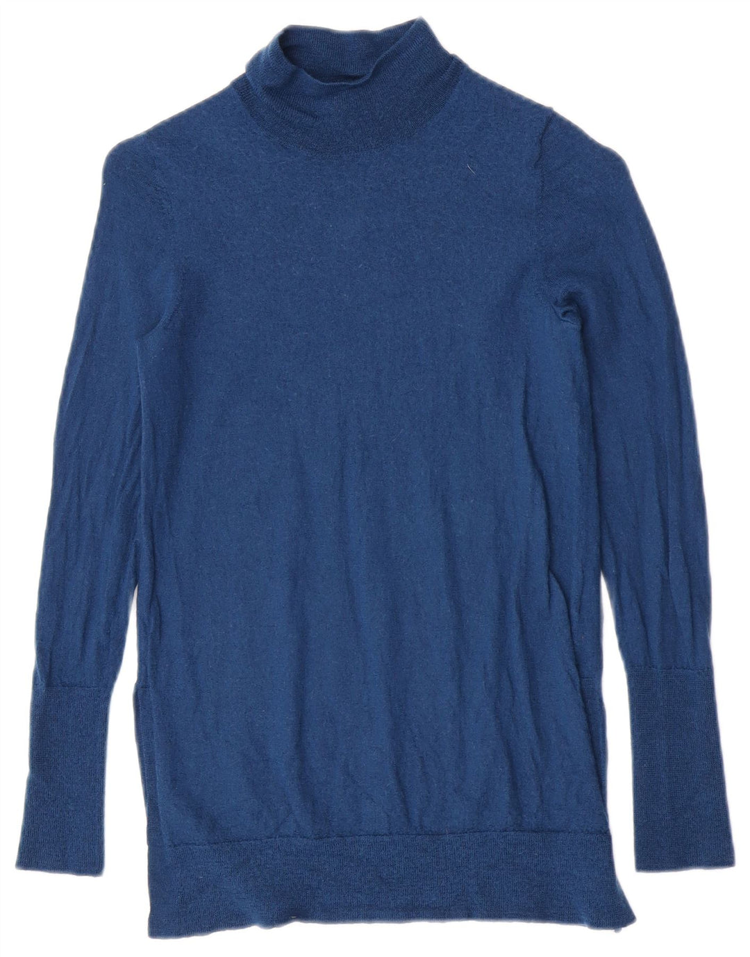 Jigsaw Damen-Pullover mit Rollkragen, Gr. 8, aus blauer Wolle