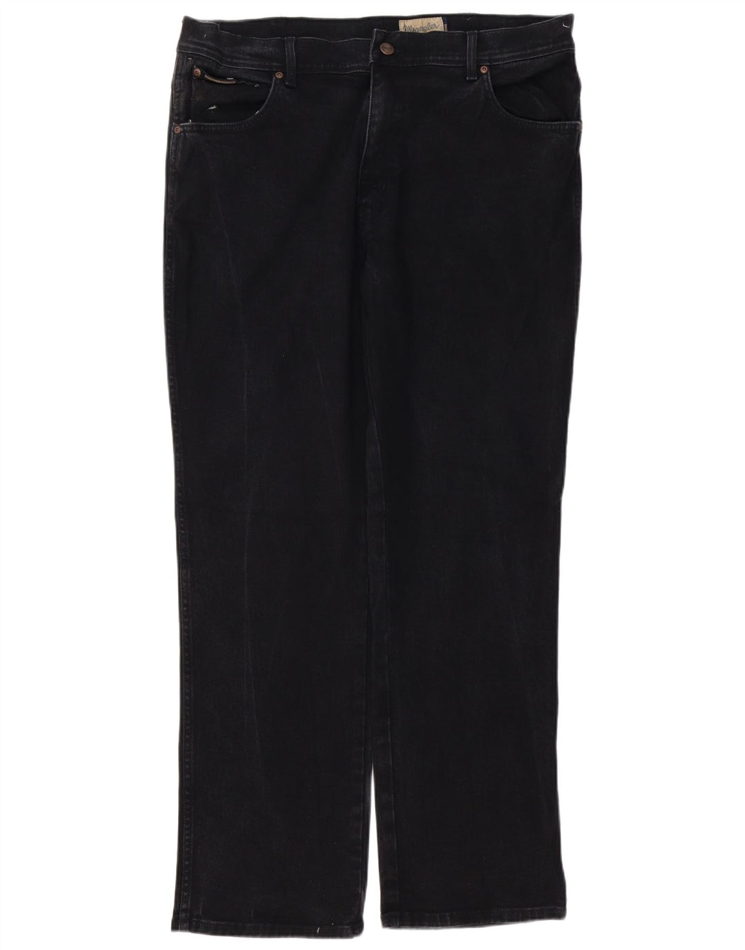 WRANGLER Herren Texas Straight Jeans W38 L32 Schwarze Baumwolle