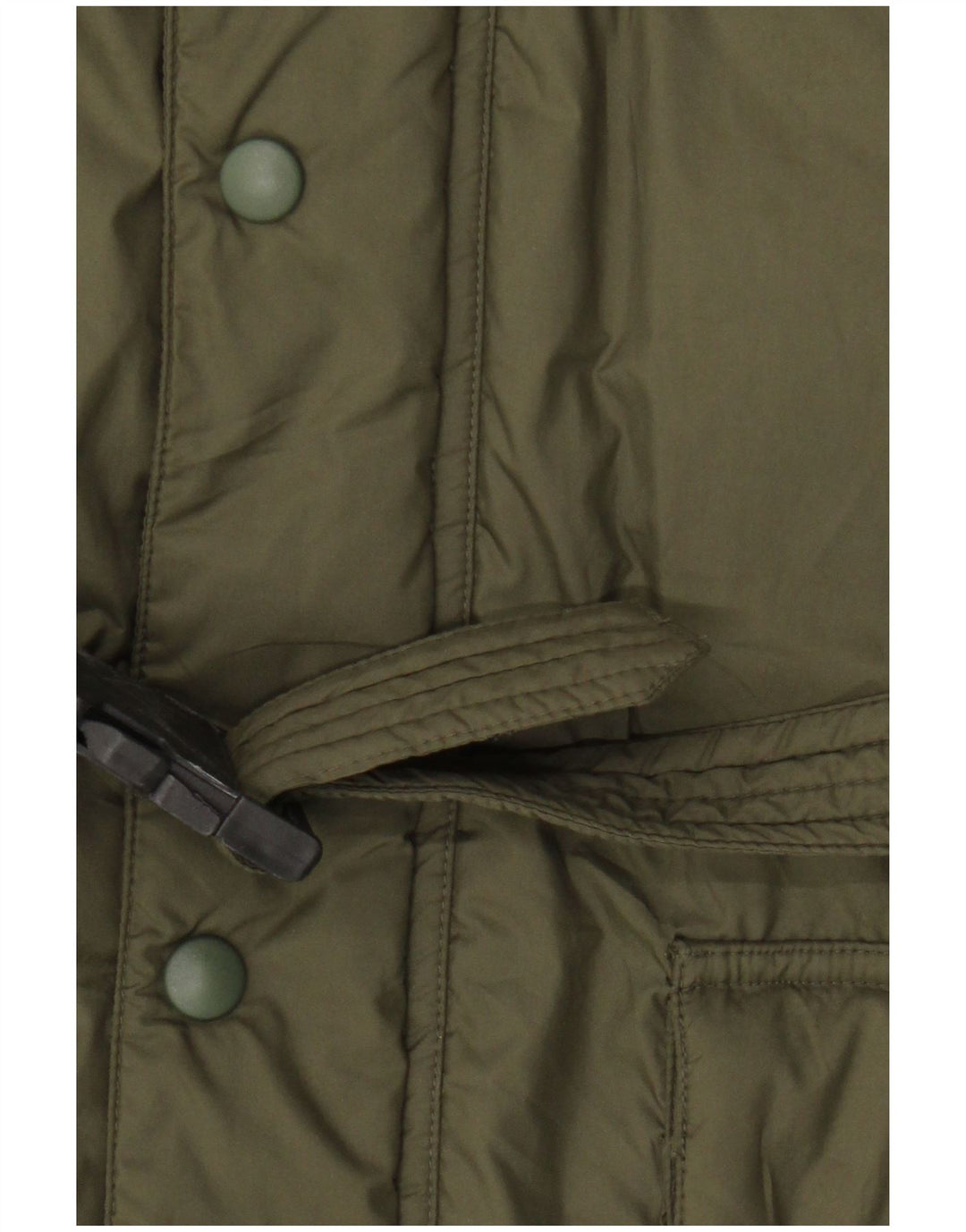 ALBERTO ASPESI Wattierter Damenmantel mit Kapuze, UK 14, mittleres Khaki, Polyester