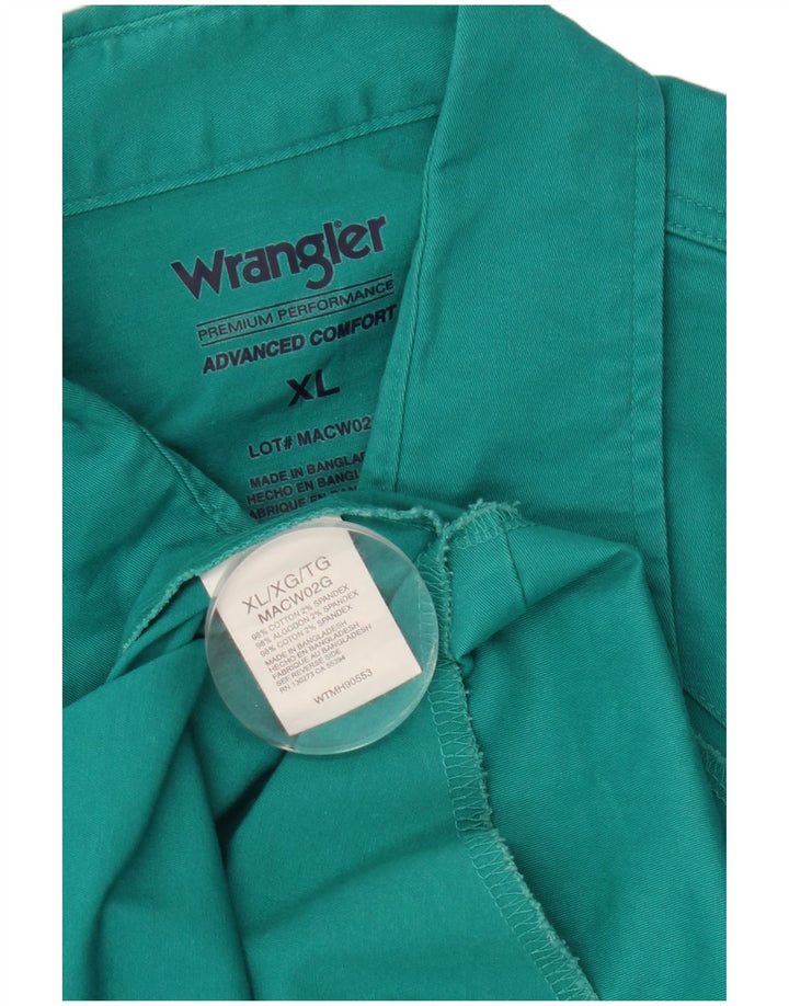 Wrangler Herrenhemd XL Türkis Baumwolle