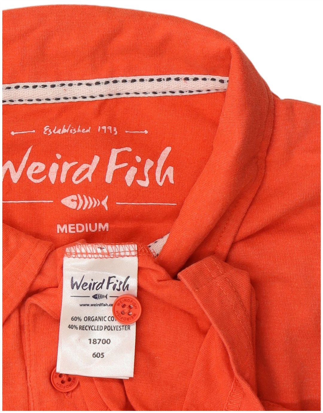 Weird Fish Herren-Poloshirt aus mitteloranger Baumwolle