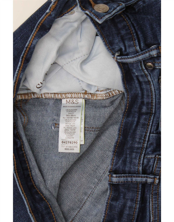 Marks & Spencer Herren-Cropped-Jeans W34 L26 Blaue Baumwolle