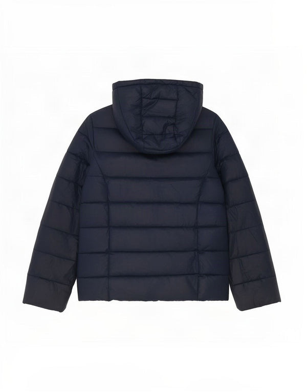 Benetton Wattierte Mädchenjacke mit Kapuze, 10–11 Jahre, XL, Marineblau, Farbblock