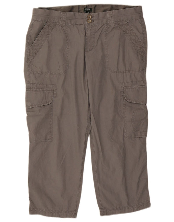 J. Crew Damen City Fit Straight Cargo Hose US 10 Large W34 L22 Grau