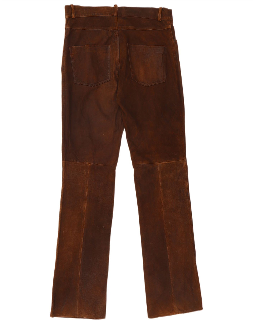 Vintage Damen Gerade Lederhose W30 L35 Braun