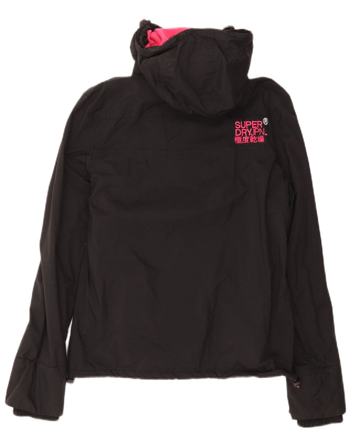 Superdry Damen-Windbreakerjacke mit Kapuze, UK 14, Mittelschwarzes Nylon