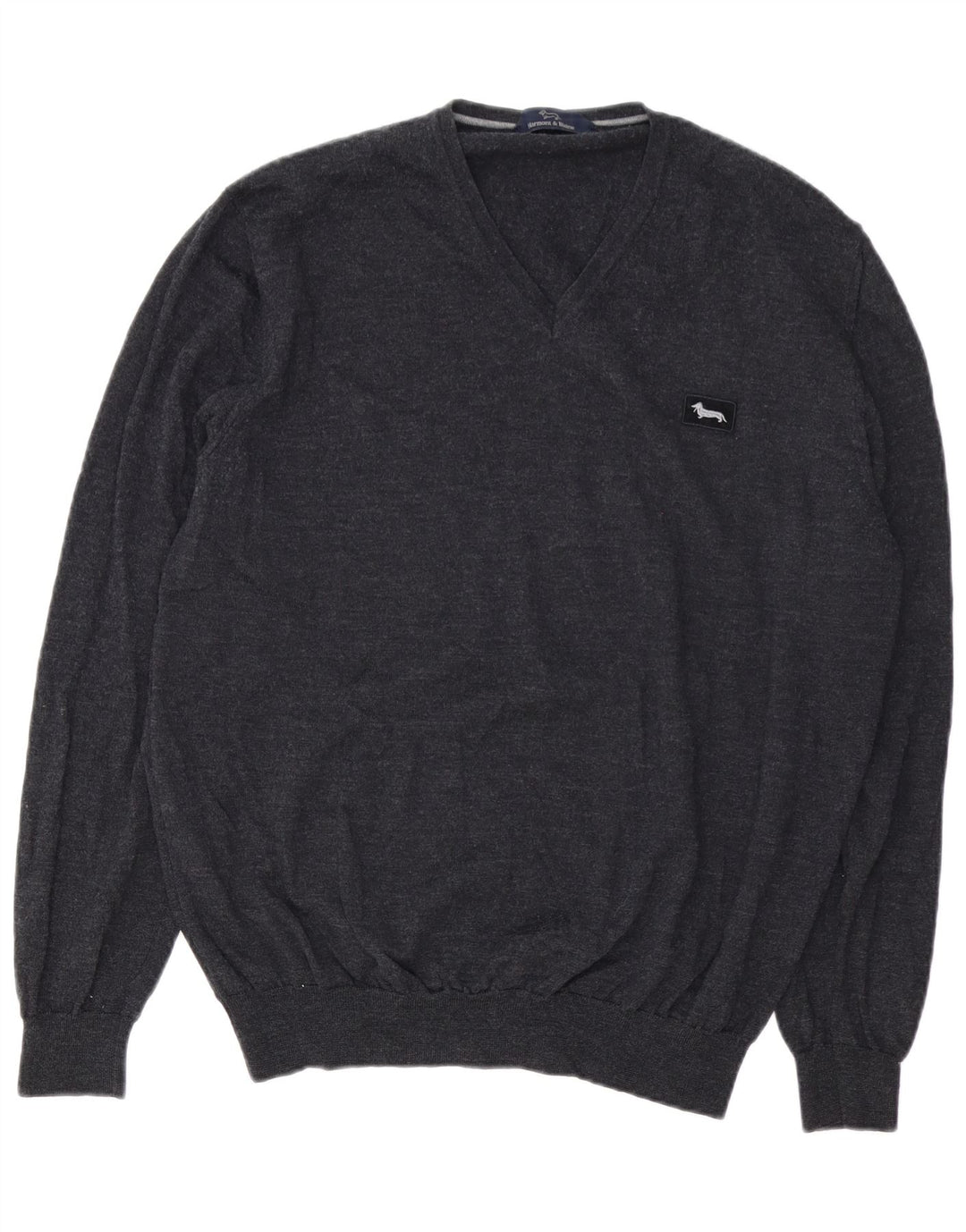 Harmont & Blaine Herren-Pullover mit V-Ausschnitt, 5XL, graue Wolle